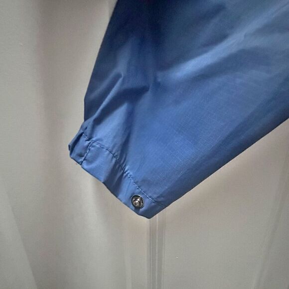 L.L. BEAN | Signature Retro Windbreaker Hooded Jacket Long Length Blue | Medium - Picture 6 of 9